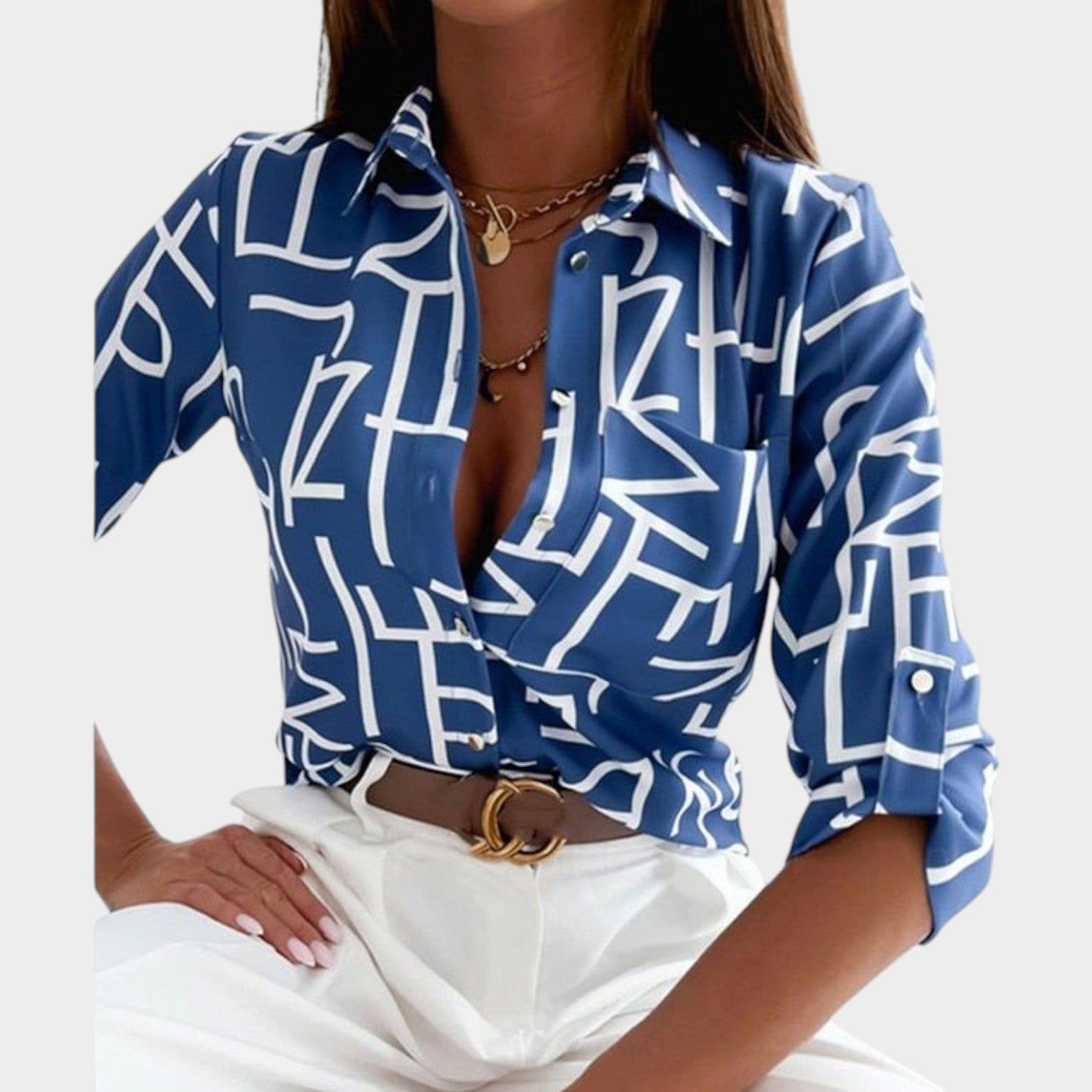 Abstract Button Up Shirt
