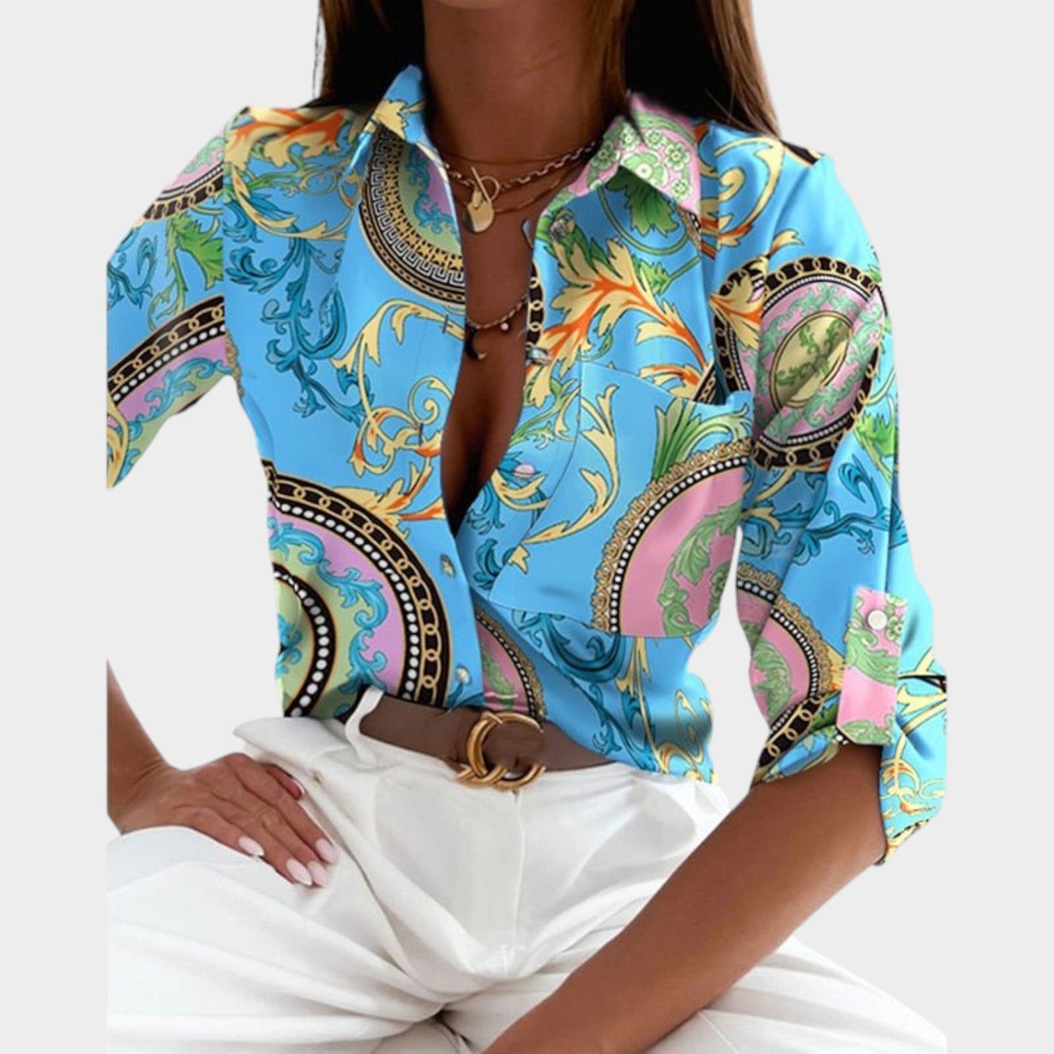Abstract Button Up Shirt