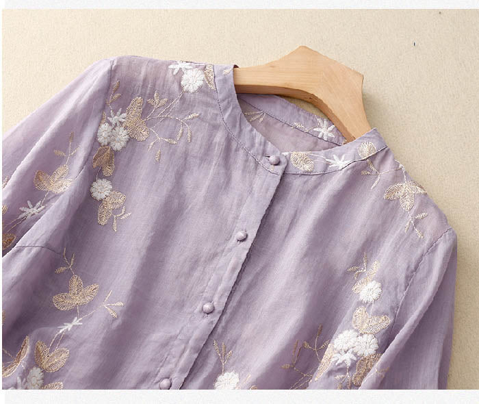 Kourtney™ | Elegant Floral Accent Blouse