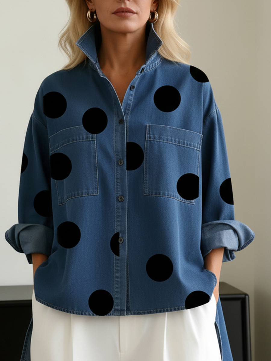 Zara | Women's Long Sleeve Polka Dot Top