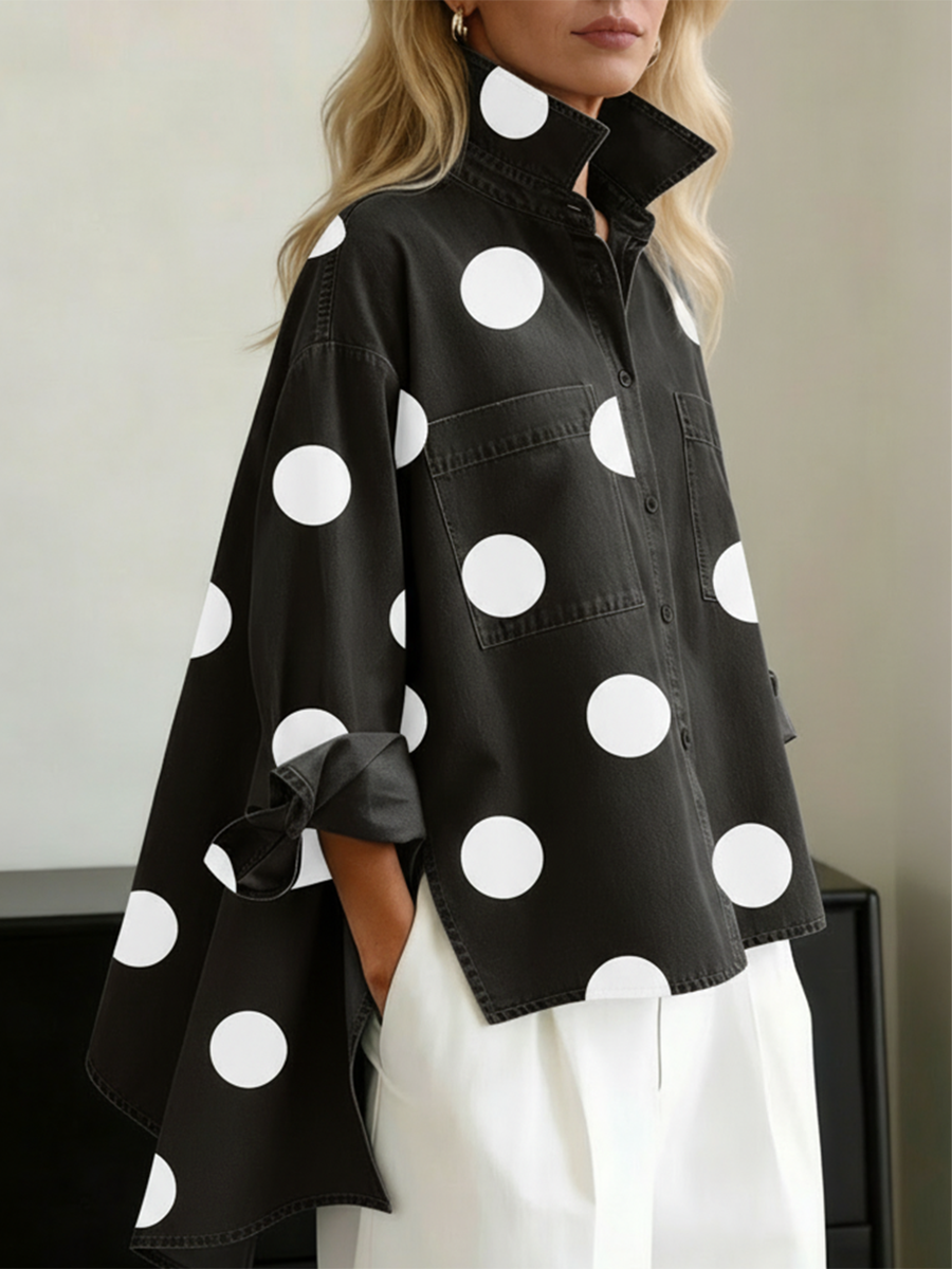 Zara | Women's Long Sleeve Polka Dot Top