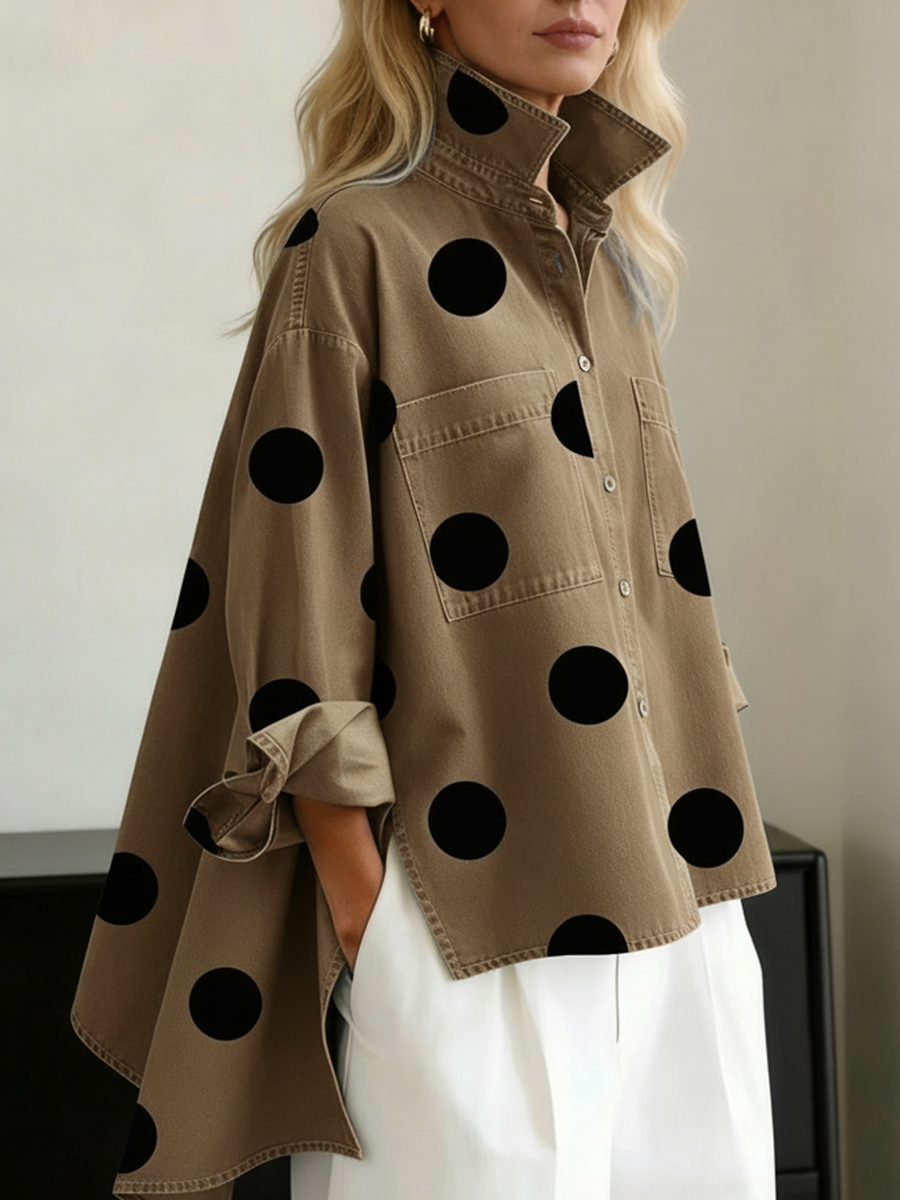 Zara | Women's Long Sleeve Polka Dot Shirt