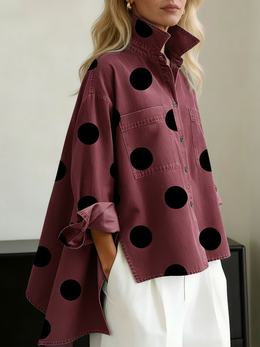 Zara | Women's Long Sleeve Polka Dot Top