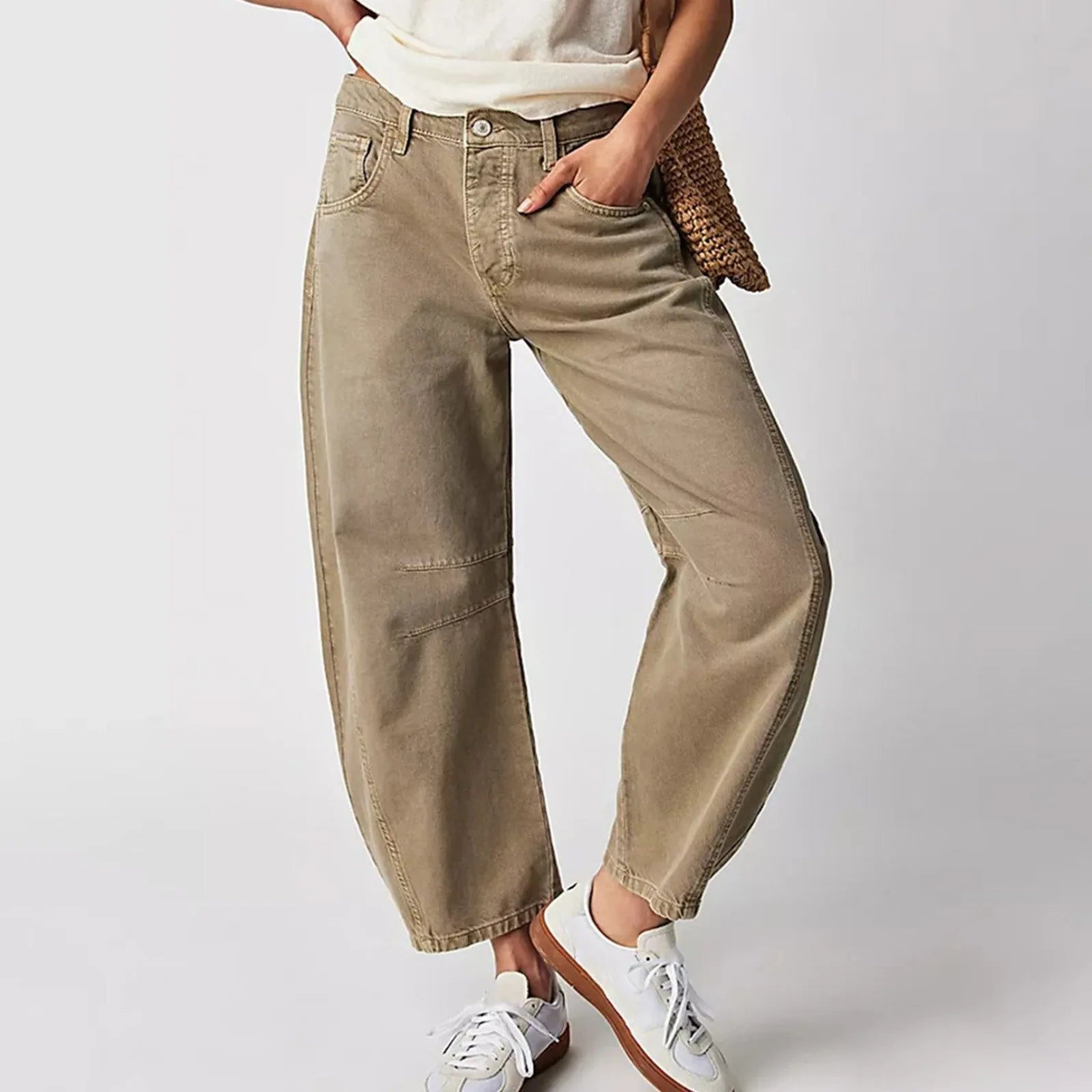 Women's Relaxed Fit High Waist Barrel Leg Jeans